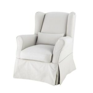 Funda de sillón de algodón gris claro