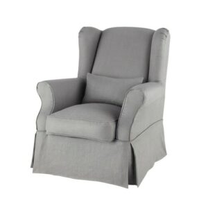 Funda de sillón de lino gris