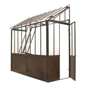 Invernadero de pared de metal con efecto oxidado Al. 245 cm
