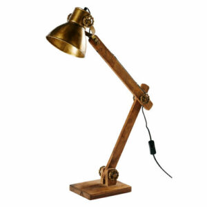 Lámpara articulada de metal dorado con efecto envejecido y…