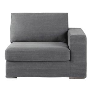 Módulo esquinero derecho de sofá de algodón gris