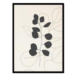 Póster con marco negro - Composición Plantas