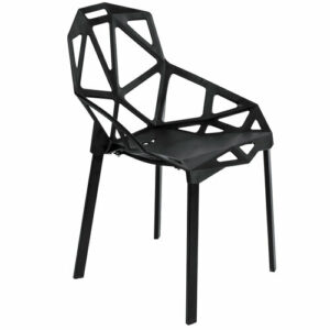 silla en color negro de estilo vanguardista en polipropileno