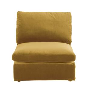 Sillón para sofá modular de terciopelo amarillo