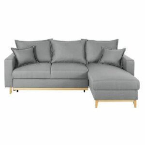 Sofá cama esquinero de 4/5 plazas gris claro