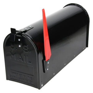 US buzón de correo, bandera, soporte de pared, negro, alumi…