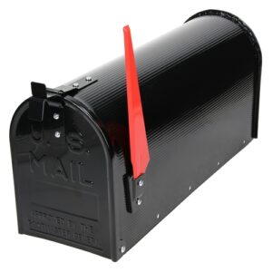 US buzón de correo con bandera erigible en rojo, negro, alu…