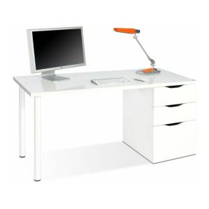 Mesa de escritorio Athena Blanco Artik (Blanco Mate) 138cm…