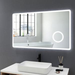 Espejo de baño con luz, espejo de baño con 3X lupa, 100x60c…