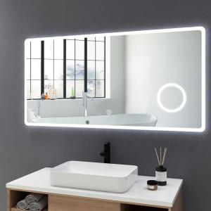Espejo de baño con luz, espejo de baño con 3X lupa, 120x60c…