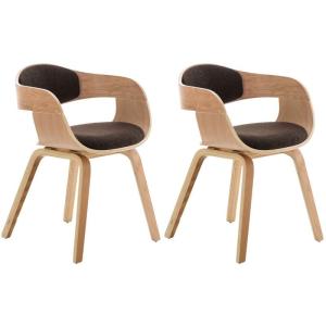 Set de 2 sillas de comedor Kingston de tela y madera Natura…