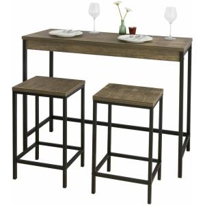 Sobuy - Set de mesa y taburetes de estilo industrial mesa a…