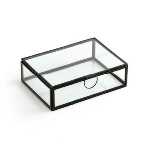 Caja vitrina de cristal y latón rectangular, Uyova
