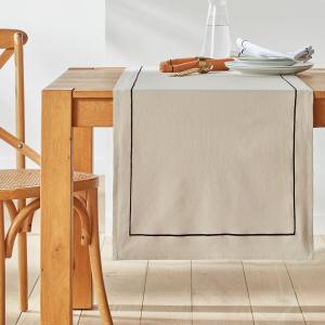 Camino de mesa de lino/algodón lavado Métis Bourdon