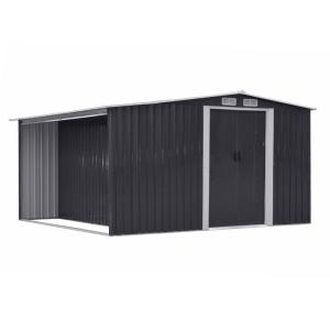 Caseta de jardín de acero galvanizado gris LERY - 105m² - V…