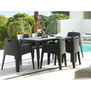 Comedor de jardín : mesa   6 sillas - Polipropileno - Antra…