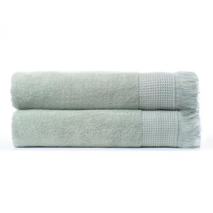 Juego de 2 toallas de baño con flecos de algodón 500g/m² BA…
