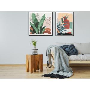 Lienzo enmarcado de madera y pintura acrílica - 82 x 82 cm…