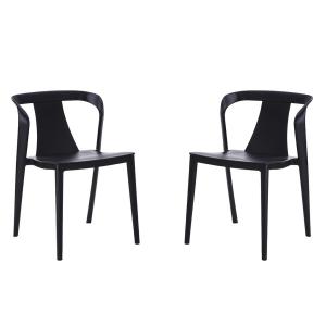 Juego de 2 sillas de jardín - Negro - VOLTERRA