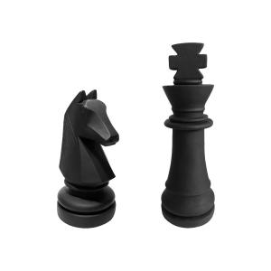 Juego de 2 estatuas decorativas de exterior ajedrez de ceme…