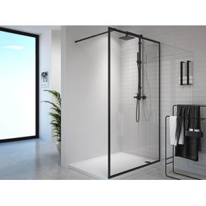 Mampara de ducha italiana - 140 x 200 cm - Negro mate - Cri…