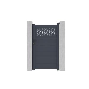 Portón de aluminio Ancho 103 x Alt. 182 cm antracita BAZIO…