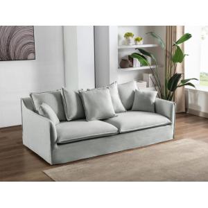 Sofá de 3 plazas de tela gris SANKA