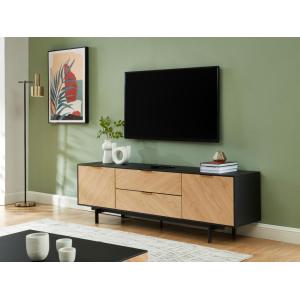 Mueble TV con 2 puertas y 2 cajones - MDF y metal - Color:…