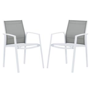 Conjunto de 2 sillas de jardín - Gris - PALAOS