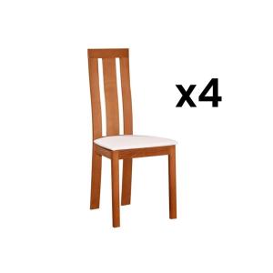 Conjunto de 4 sillas DOMINGO - Haya maciza color roble