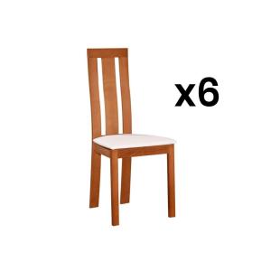 Conjunto de 6 sillas DOMINGO - Haya maciza color roble