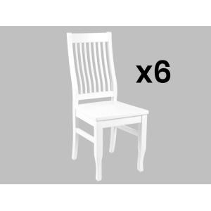 Conjunto de 6 sillas GUERANDE - Pino blanco - Venta Unica