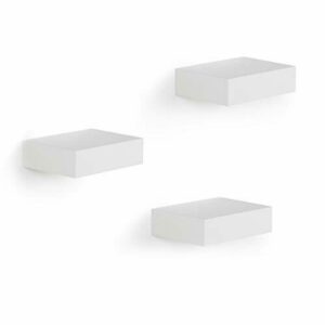 Umbra Juego de estantes de escaparate, expositor de galería, estante de pared flotante para objetos pequeños y más, juego de 3, blanco