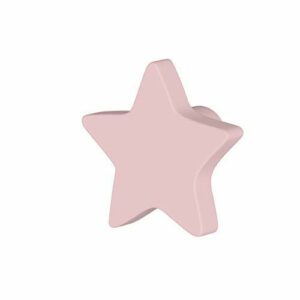 Pomo infantil Estrella. Acabado lacado. Medida: 6*6 cms. Tirador estrella. Ideal para decoración infantil. (Rosa)