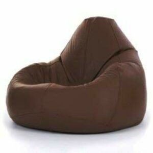 ICON Puf de Lujo de Cuero AUTÉNTICO – Sillón reclinable Gigante XXG de Cuero marrón- Pufs de diseño