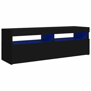 vidaXL Mueble para TV con Luces LED Soporte Armario Aparador Estante Salón Sala de Estar Decoración Entretenimiento Negro 120x35x40 cm