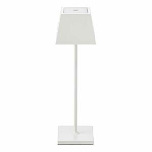 SIGOR Nuindie - Lámpara de mesa con pila de led regulable para interiores & exteriores, altura de 37 cm, recargable con Easy-Connect, 24 h de iluminación, Blanco polar