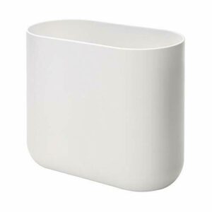 iDesign Cade Cubo de basura para el baño o la cocina, papelera pequeña de plástico, blanco, 26,8 cm x 14,0 cm x 24,8 cm