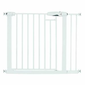 Puerta de Seguridad Bebé Barrera para Puertas y Escaleras, 90-97 cm, Blanco