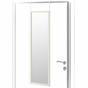 LOLAhome Espejo de Puerta Blanco nórdico de Madera de 35 x 125 cm