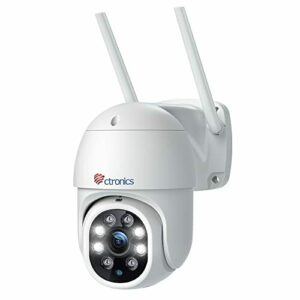 2K 4MP 2560×1440P Ctronics Cámara de Vigilancia WiFi Exterior PTZ, Cámara de Seguridad para el Hogar con Visión Nocturna en Color, Detección Humana, Seguimiento Automático