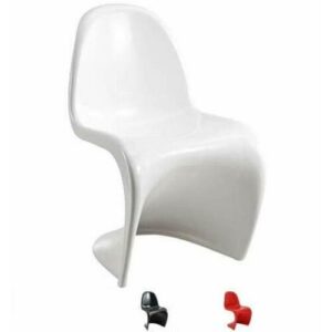 Silla Design Chair Blanca Negra Roja Brillante