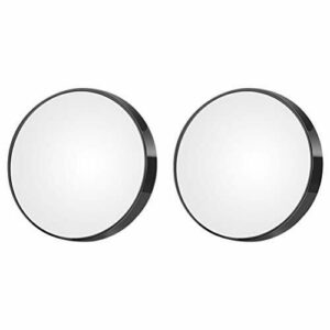 Lurrose Espejo de Aumento de 2 Piezas Espejo de Bolsillo con Lupa Portátil 10X Espejo de Ventosas Pequeñas para Maquillaje Preciso