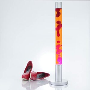 Decorativa XXL"Alan" Lámpara de lava de 76 cm de altura Lámpara de pie en rojo anaranjado magmae/Iluminación incluida/Interruptor de cable/Lámpara de lava, conmutador de cable