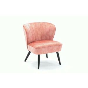 Duhome Silla tapizada sillón Vintage Design con Patas de Metallo sillón Lounge salón 8103B, Color:Rosa, Material:Terciopelo Vintage