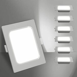 Aigostar Downlight LED Empotrado, 6W Equivalente a 72W, 6500K Luz Blanca Fría, Blanco, Downlight LED, Ojo De Buey LED, Ф95-100mm, Paquete De 6 [Clase de eficiencia energética A+]