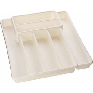 Rotho Domino Cubertero con 7 compartimentos, Plástico (PP) sin BPA, blanco, (39.7 x 34.1 x 5.1 cm)