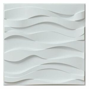 Art3d Paneles para Paredes Interiores, PVC Panel de Pared 3D Blanco, Panel de PVC Ondulado (12 Piezas/3 ㎡)