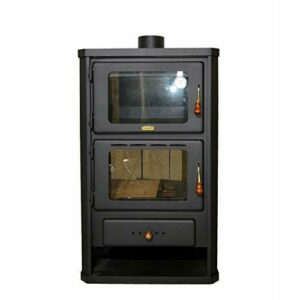 Estufa de leña con horno, estufa de cocina, potencia de calefacción de 14 kW