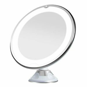 Artemis 10x Aumento Espejo con Luz Led Espejo de Aumento Espejo de baño para maquillarse depilarse con 360° Giro Ventosa
